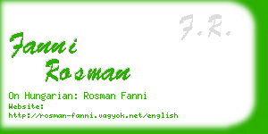 fanni rosman business card